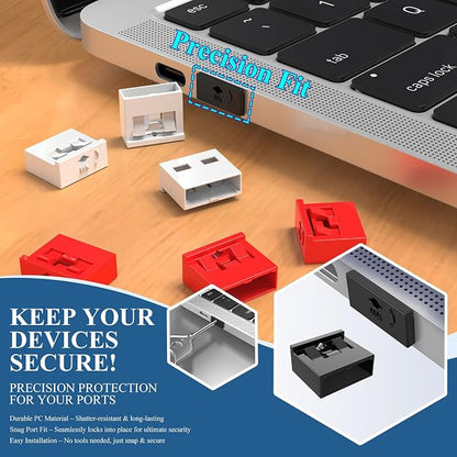 7 PCS USB Port Blockers with 1 Locks - Image 3