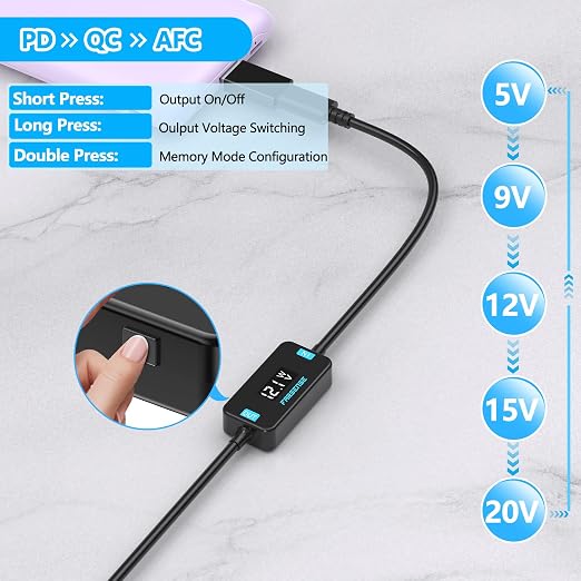 FARSENSE USB C to DC Adapter, Barrel PD Trigger Cable - Image 4