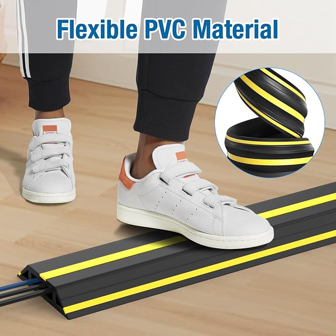 Eapele 10 ft Floor Cable Cover Protector, Heavy Duty PVC Duct Easy to Unroll - Image 6