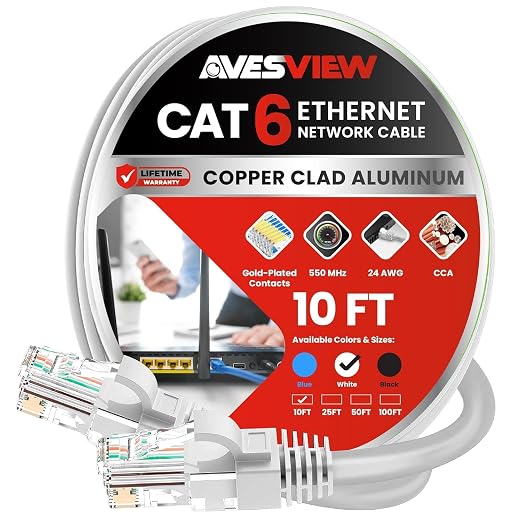 CAT 6 Ethernet Cable 10FT, Indoor High-Speed 10Gbps Snagless CAT6 10FT Ethernet - Image 2