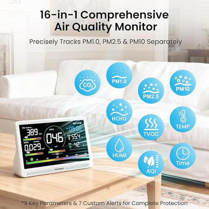 Sainlogic 16-in-1 Professional Indoor Air Quality Monitor - Image 2