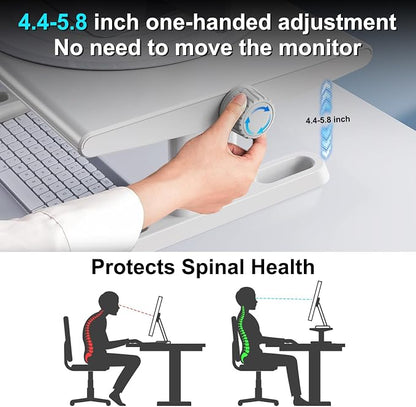 Monitor Stand Riser for Desk, 360°Rotation Freely Height Adjustable by Knob - Image 3