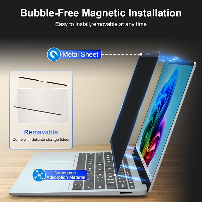 Magnetic Privacy Screen for 13.5 Inch Microsoft Surface Laptop 4/3/2, Removable - Image 3