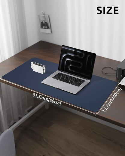 Leather Desk Pad Protector, Mouse Pad, Office Mat, Non-Slip PU Leather Blotter - Image 5