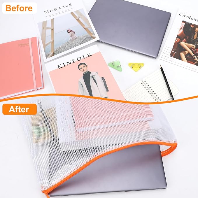 20pcs A3 17x12 Inches Extra Large Zipper Bags, Reusable Mesh Pouches - Image 5