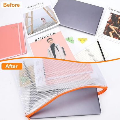 20pcs A3 17x12 Inches Extra Large Zipper Bags, Reusable Mesh Pouches - Image 5