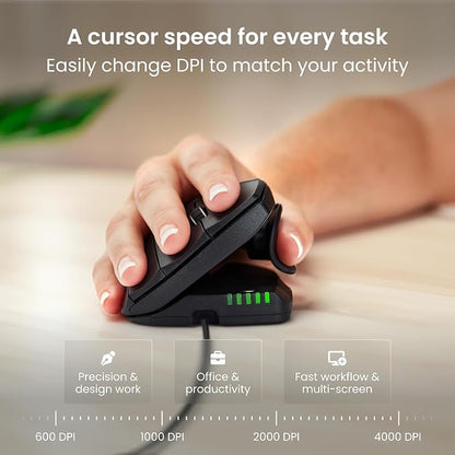 Contour Unimouse Ergonomic Vertical Mouse – Adjustable 35°-70° Angle, - Image 7
