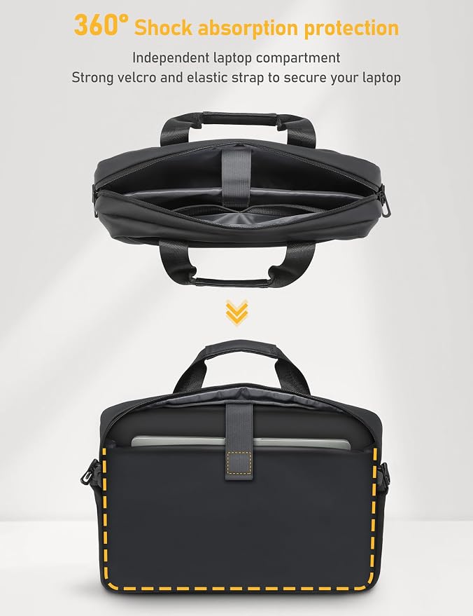 15-16 Inch Laptop Shoulder Bag Business Briefcase Water Resistant Computer - Image 4