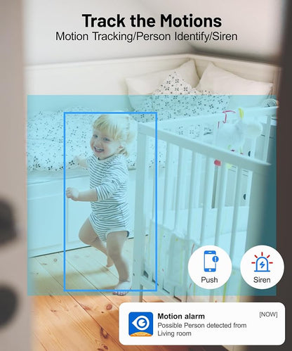 GALAYOU Indoor Security Camera 2K, Pet Camera, 360 Degree 2.4G WiFi Home - Image 3