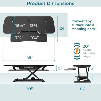 VERSADESK® PowerPro™ 48” x 24” Extra Wide Electric Sit-to-Stand Desk Converter - Image 5