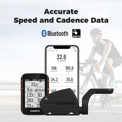 COOSPO Cadence and Speed Sensor, 2 in 1 Bluetooth ANT+ RPM Cycling Cadence - Image 2