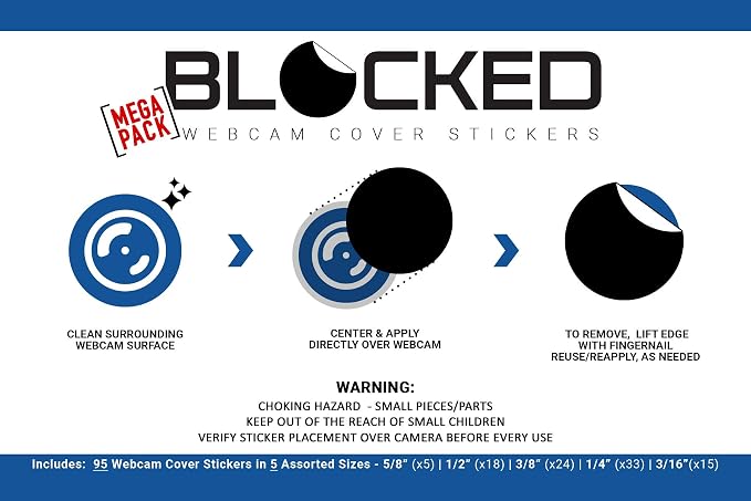 Stackable Webcam/Camera Vinyl Covers | 95 Low-Tack Restickable Webcam Stickers - Image 8