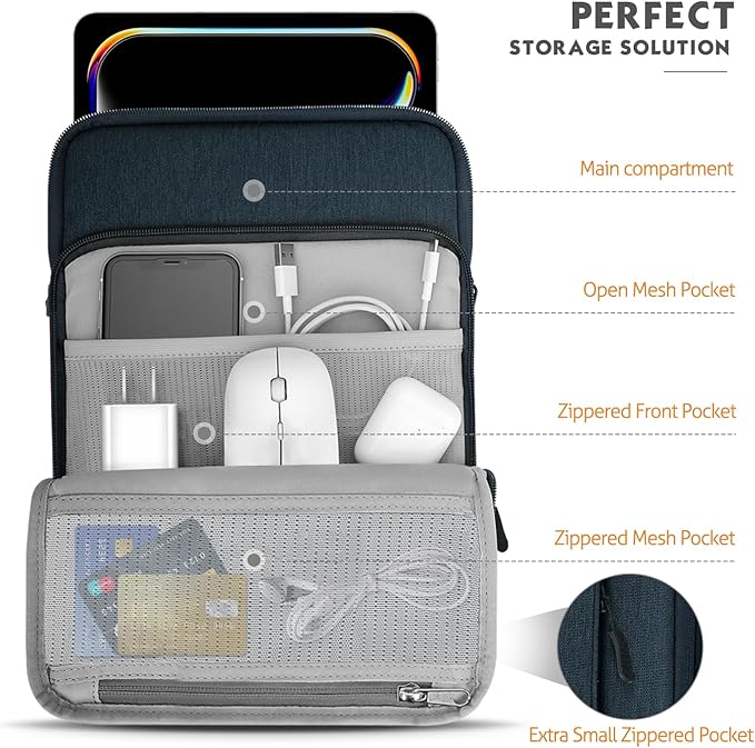 MoKo 12.9 Inch Tablet Sleeve Bag Carrying Case - Image 6