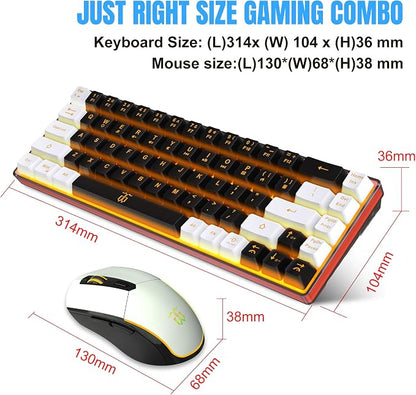 Snpurdiri 60% Wireless Gaming Keyboard and Mouse Combo, Mini Mechanical Feel - Image 7