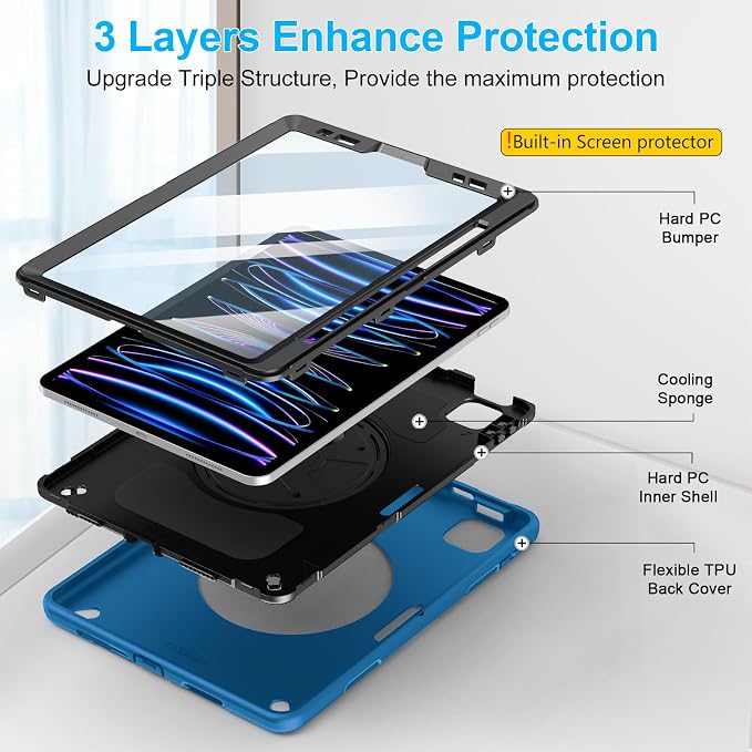 Case for iPad Pro 11 Inch 2022/2021/ 2020/2018: Cover for iPad 11 Inch 4th/ - Image 6
