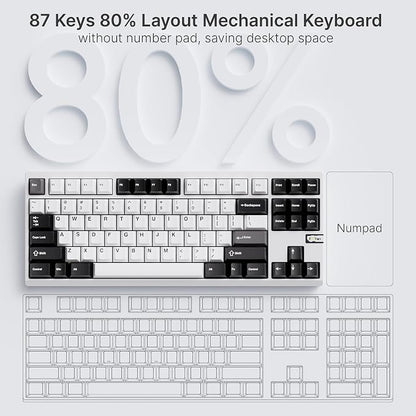 Chilkey ND TKL Aluminum Mechanical Keyboard, 87 Keys Tenkeyless Wireless Gaming - Image 9