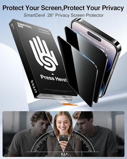 SMARTDEVIL 2 Pack for iPhone 14 Pro Max Privacy Screen Protector, Military - Image 2