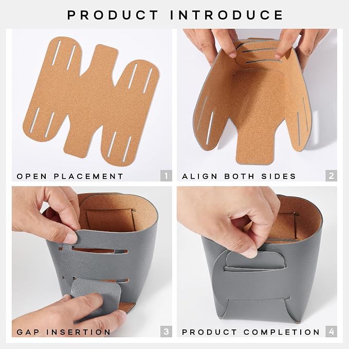 HOMIEAZICOZI 2-Pack Cork Leather Desk Accessories Storage - Image 6