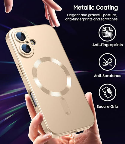 Magnetic for iPhone 16 Plus Case Slim Soft Silicone Bumper Shockproof Metallic - Image 6