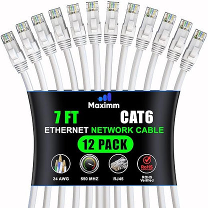 Maximm Cat 6 Ethernet Cable - 7 ft - High-Speed LAN by MaximmCable