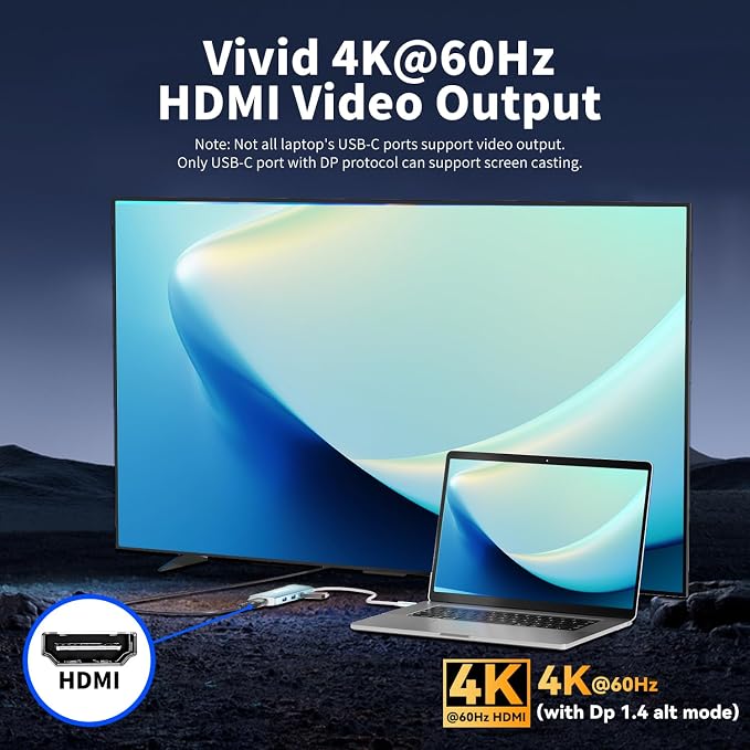 USB C to USB C Hub 10Gbps, 3 USB 3.2 Gen 2 Ports, 4K@60Hz HDMI, 100W PD - Image 5