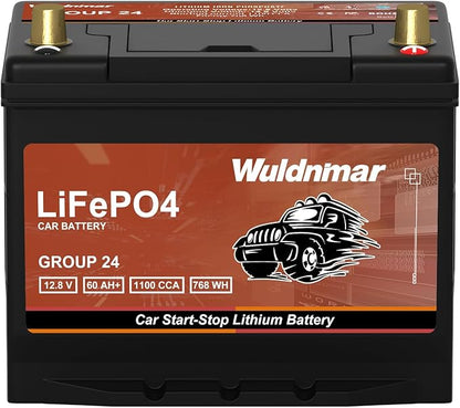 High Performance G24 12V 60AH Lithium Car Start Stop Battery by Wuldnmar