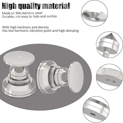 Preffair Adjustable Turntable Feet Stainless Steel Speaker Vibration Isolation - Image 6