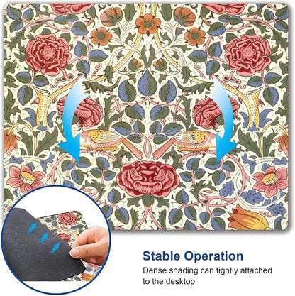 Mouse Pad, Floral Mouse Pad, Square Mouse Mat Waterproof Mousepad Non-Slip - Image 3