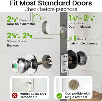 GHome Smart Fingerprint Door Lock, 3 in 1 Smart Fingerprint Door Knob - Image 6