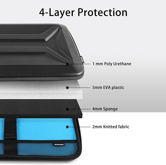 DOMISO 15.6 Inch Laptop Case Rugged Sleeve Waterproof Hard Shell Protective - Image 3