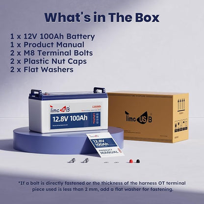 12V 100Ah LiFePO4 Battery, 4000+ Deep Cycle Lithium Battery, Built-in 100A BMS - Image 9