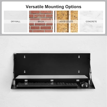 2 Pcs 24 Inch Keyboard Wall Mount Foldable Fits Standard Computer Keyboard - Image 7