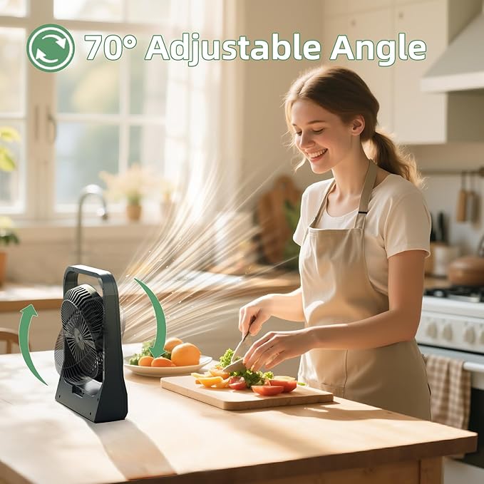 8-inch USB Portable Fan - 20800mAh Rechargeable Battery Operated Fan - Personal - Image 5