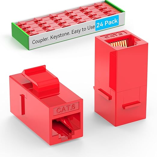 CAT6 RJ45 Keystone Coupler, Cat6 Keystone Jack Female to Female, Cat 6 Inline by Unknown