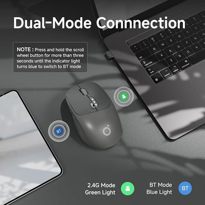 EWEADN Q5 Wireless Mouse, Battery Level Display, Ergonomic Office Mouse - Image 3