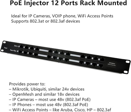 PoE Texas POE-12-24v60w | 12 Port Passive PoE Injector - Image 6