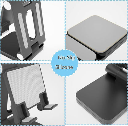 Folding Cell Phone Stand, Laptop Stand, Adjustable Height and Angle Foldable - Image 5