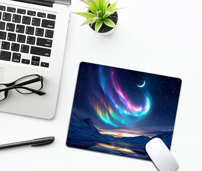 Night Sky Aurora Mountains Mouse Pads - Image 6