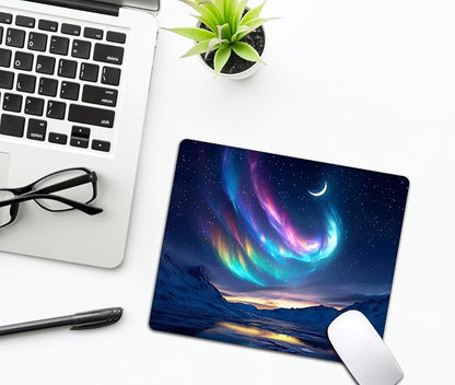 Night Sky Aurora Mountains Mouse Pads - Image 6