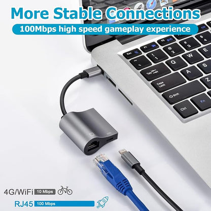 Lightning to RJ45 Ethernet Adapter Network Adapter, Support 10/100Mbps Ethernet - Image 3