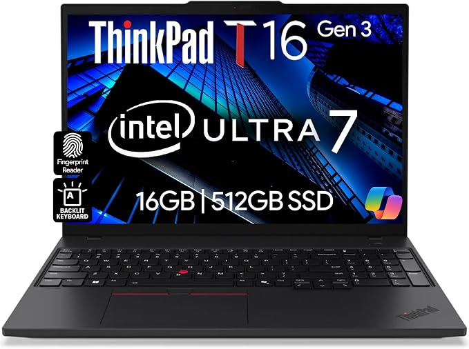 Lenovo ThinkPad T16 Gen 3 Business Laptop 16” FHD+ Display, Intel Ultra 7-155U by LENOVO