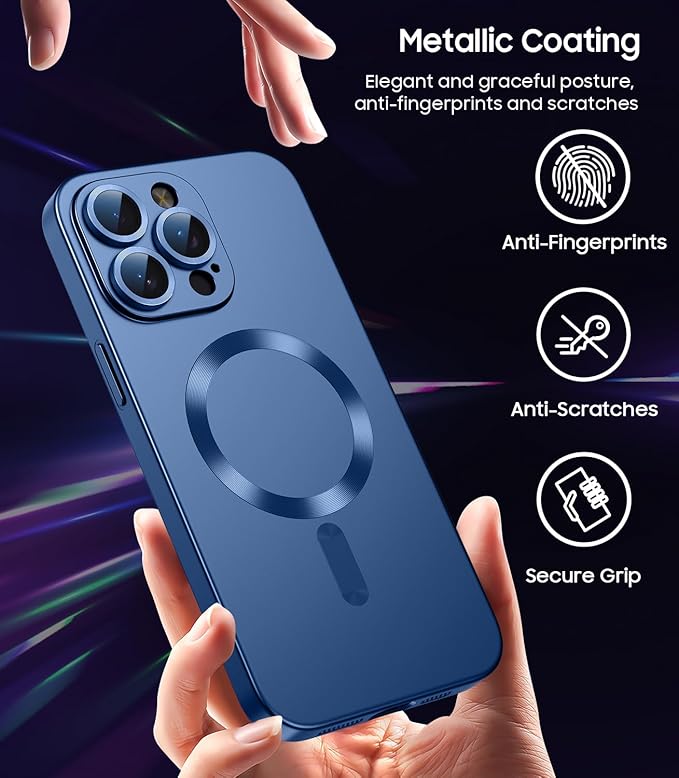 Magnetic for iPhone 15 Pro Case Slim Soft Silicone Bumper Shockproof Metallic - Image 5
