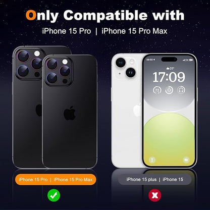 Hoerrye for phone 15 Pro Max/phone 15 Pro Camera Lens Protector, 9H Tempered - Image 7