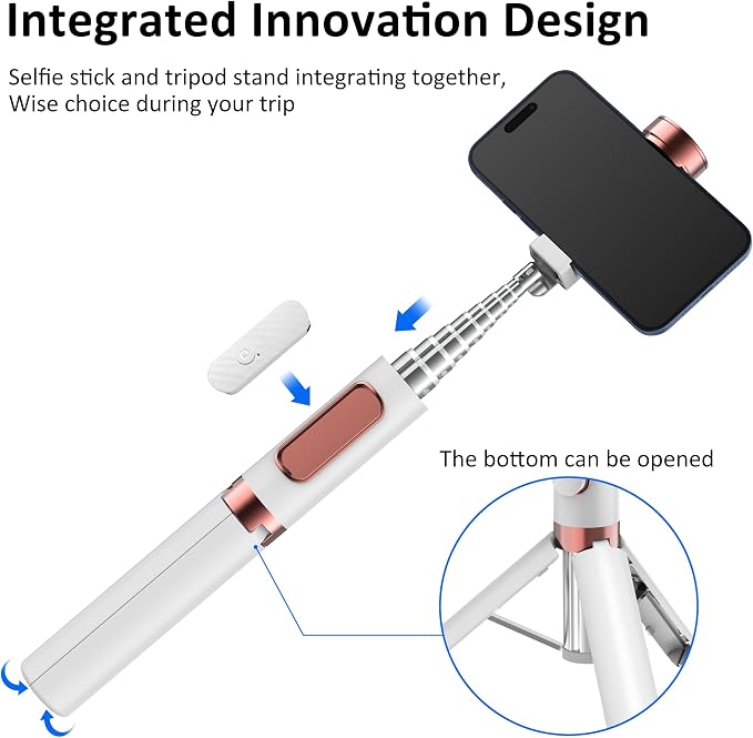 CellphoneTripod with Remote, Aluminum Alloy Selfie Stick Tripod, Best Foldable - Image 3