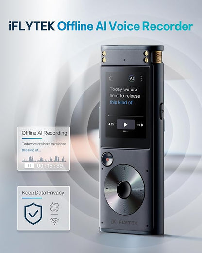 iFLYTEK AI Voice Recorder with Playback & Voice Activated Recording, 32GB - Image 2