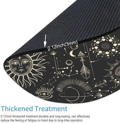 Round Mouse Pad, Celestial Pattern Sun and Moon Mouse Pad, Washable Gaming - Image 3