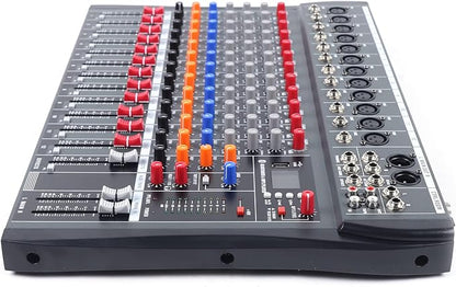 Pro 12 Channels Live Audio Mixer Bluetooth USB DJ Sound Mixing Console - Image 7