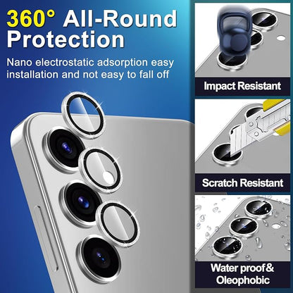 for Samsung Galaxy S25 Camera Lens Protector, Individual Metal Ring Tempered - Image 3