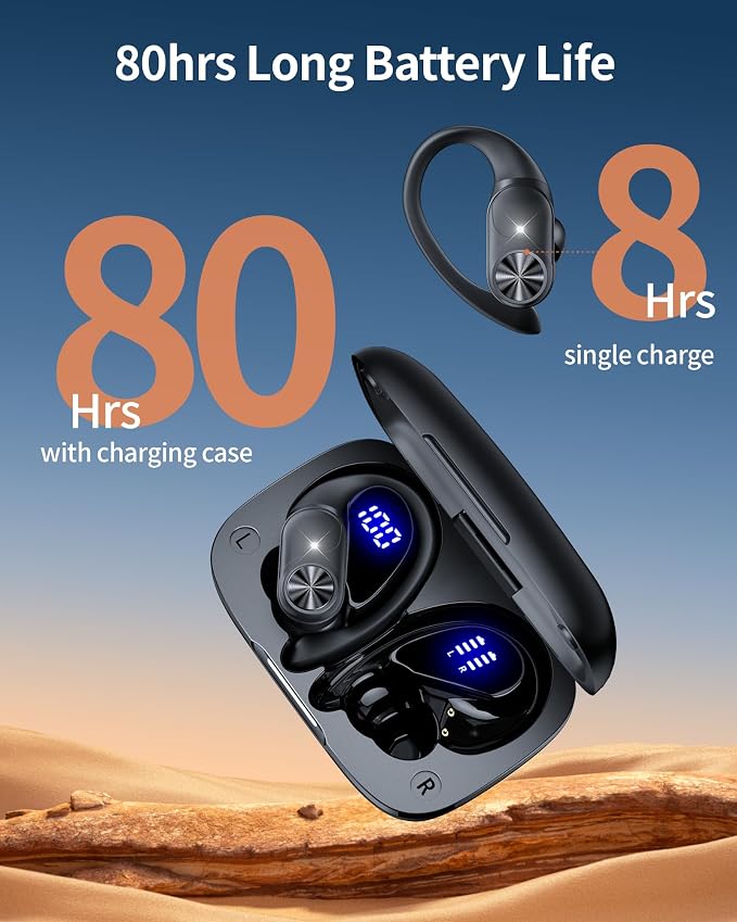 PocBuds Bluetooth Headphones Wireless Earbuds 80hrs Playtime Wireless Charging - Image 2