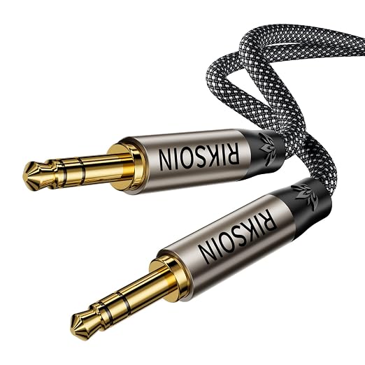 3.5mm Nylon Braided Aux Cable 4FT by RIKSOIN
